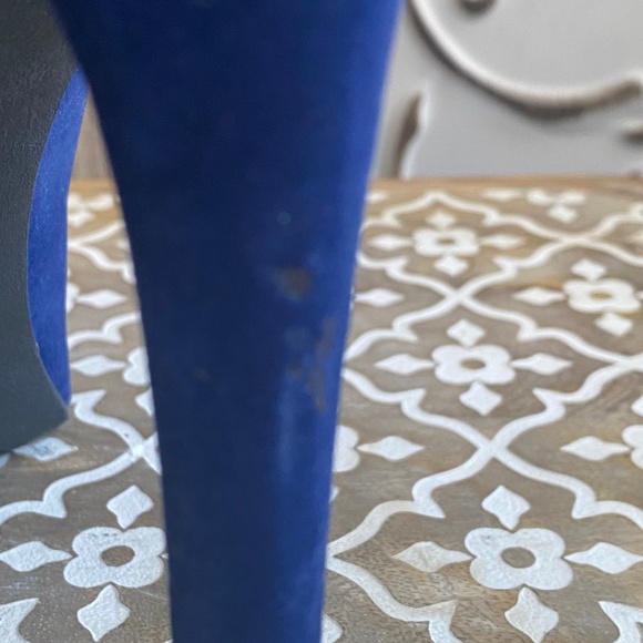 🆕️Qupid Faux Velvet Blue Platform Heels - Picture 8 of 10